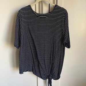 Striped Black and White Women's Top